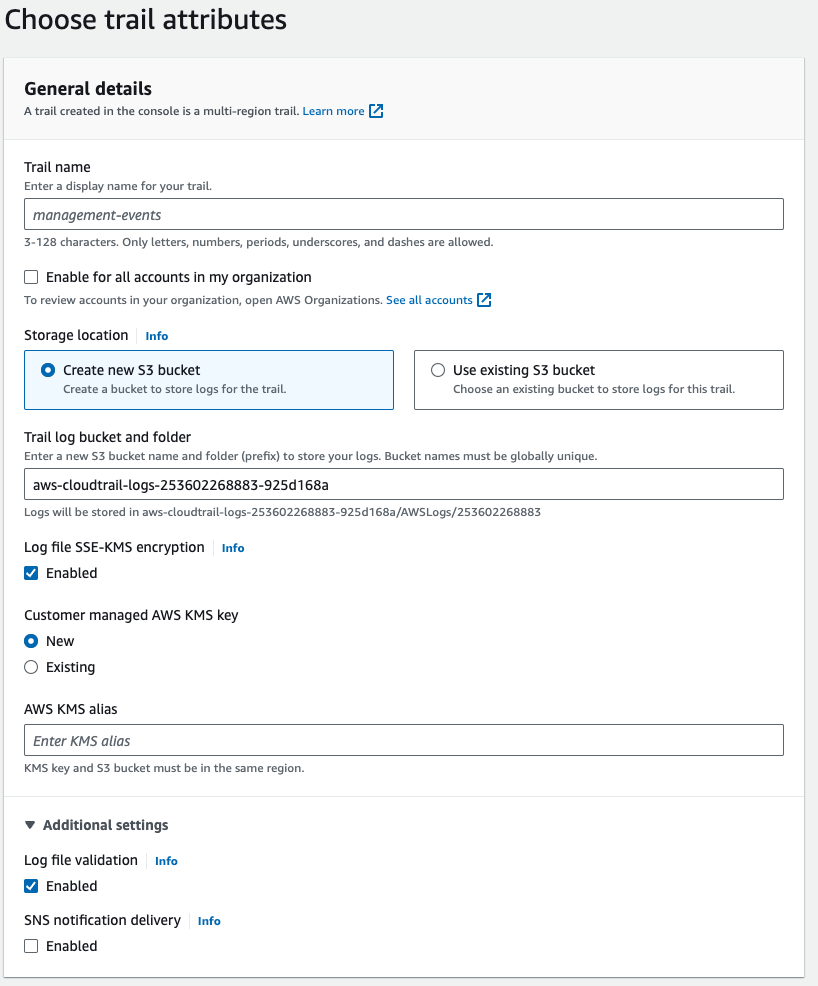 cloudtrail setup