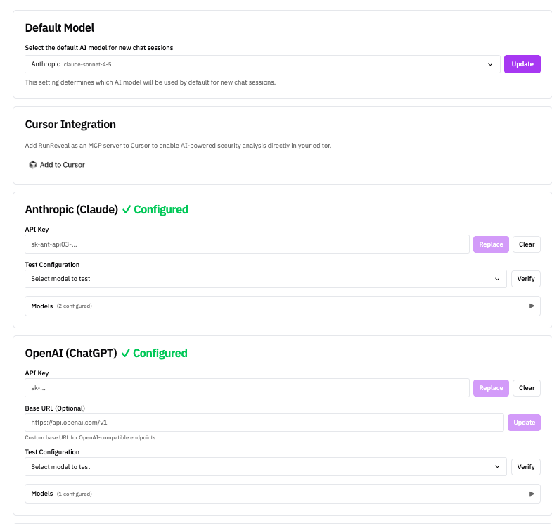 AI Chat setup — Workspace Settings and AI Model Providers