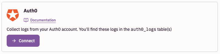 Auth0 source tile