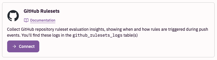 GitHub Rulesets source tile