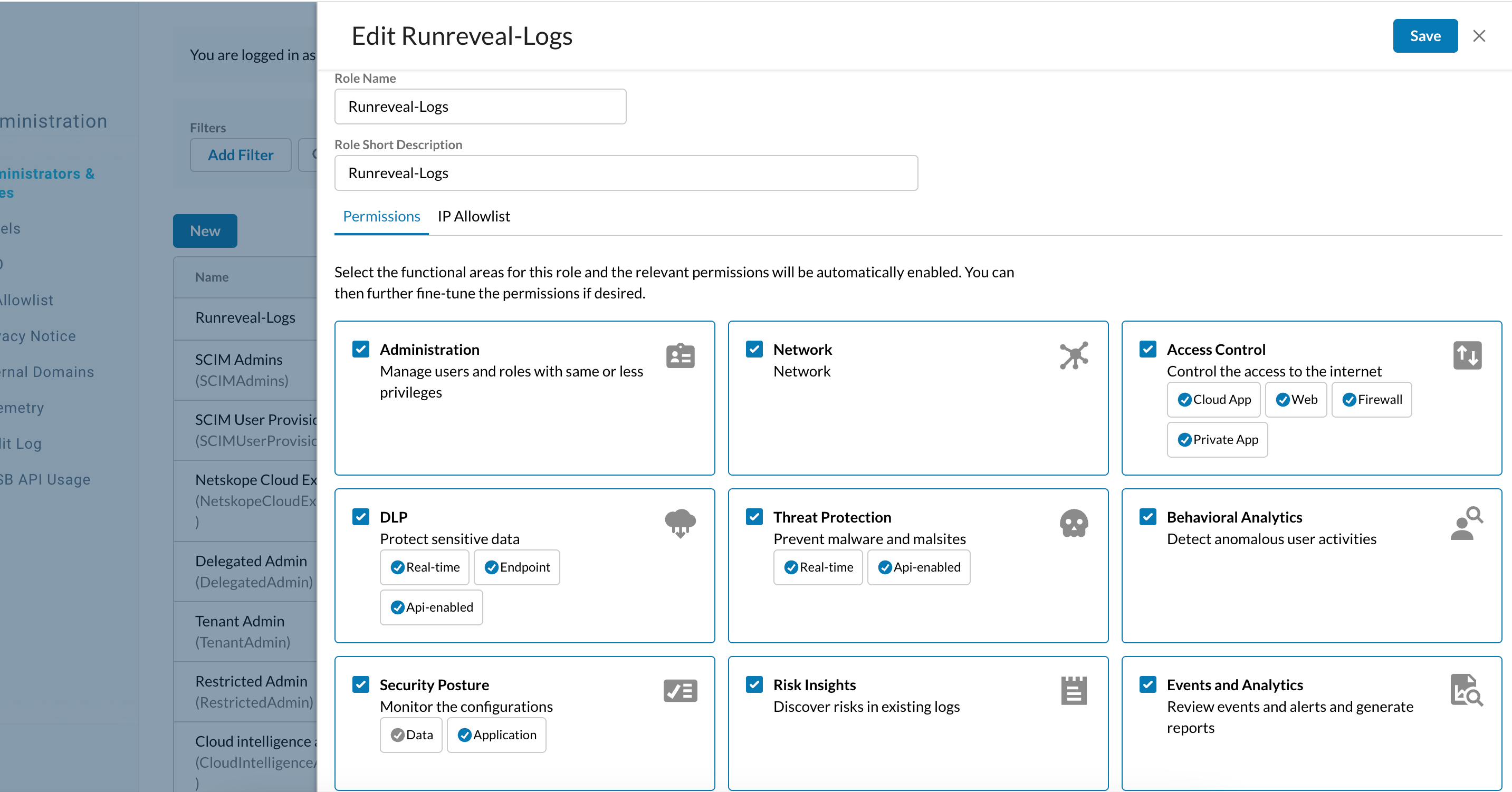 Netskope — create a role